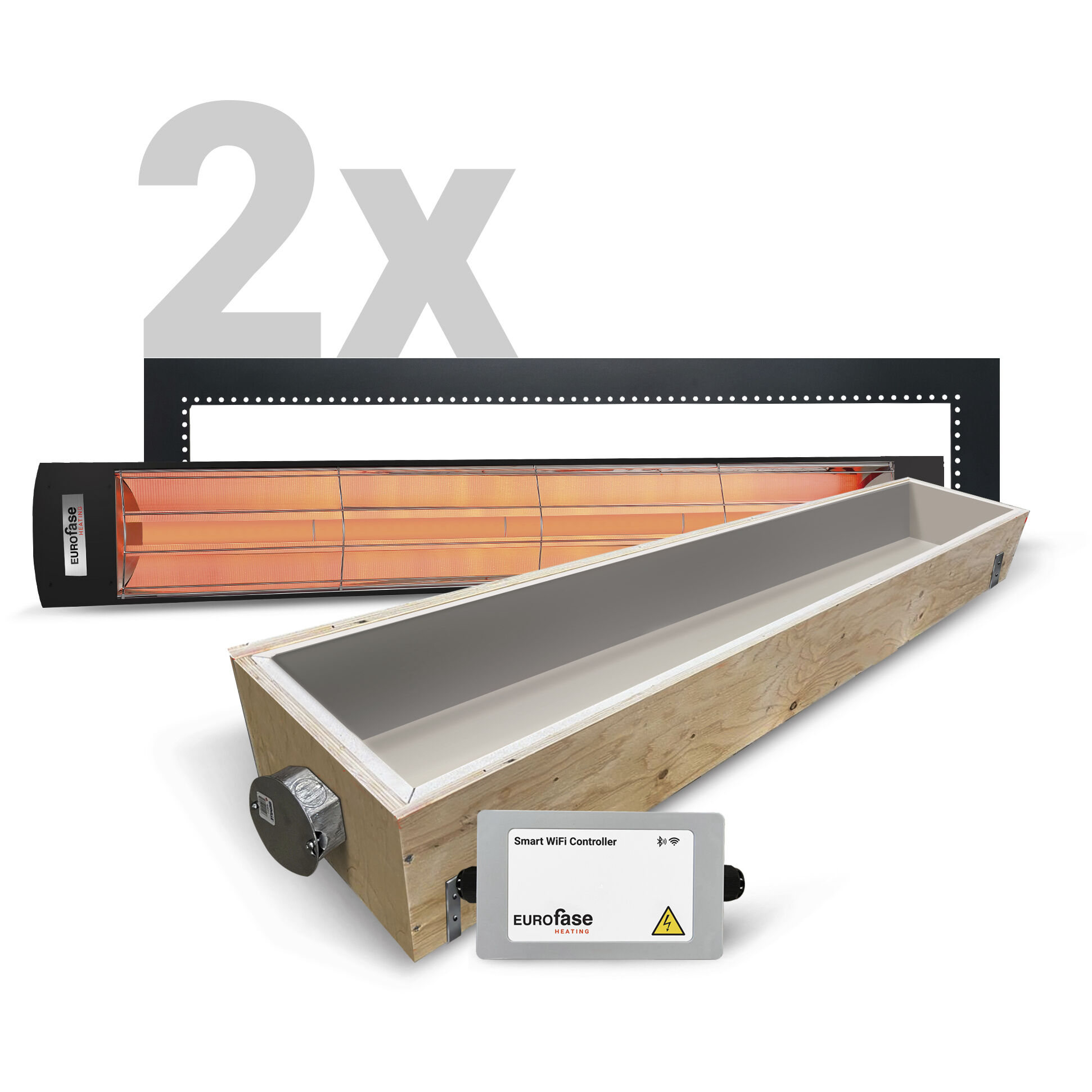 EF60 Series Black and Light Grey Electric Patio Heater Bundle